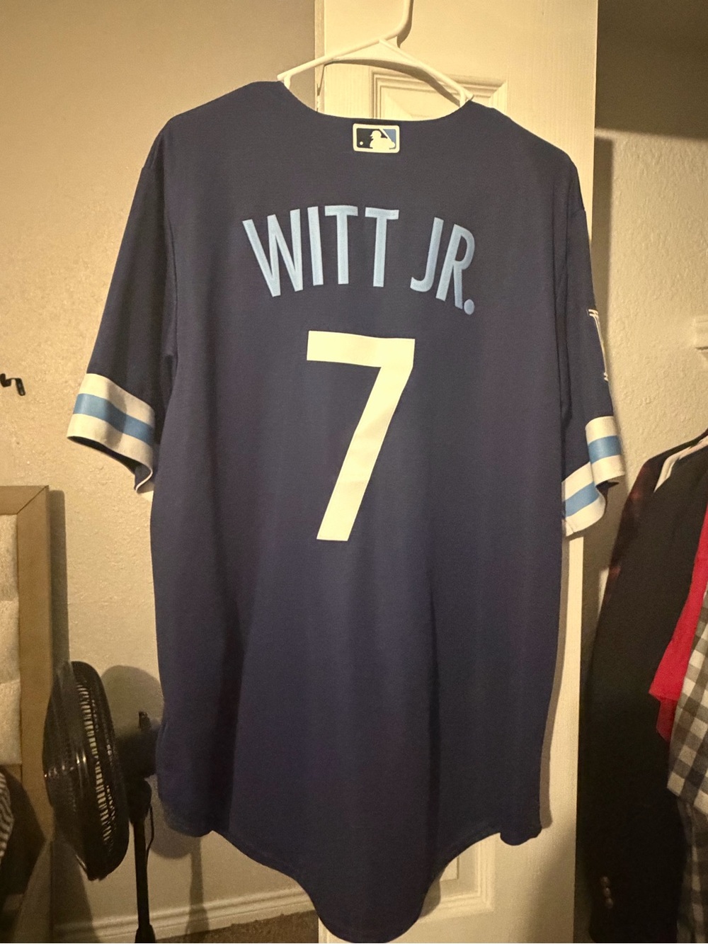 MLB Men’s Navy 'Witt Jr. 7' Baseball Jersey Size L